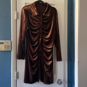 Long sleeves velvet beautiful dress/shirt